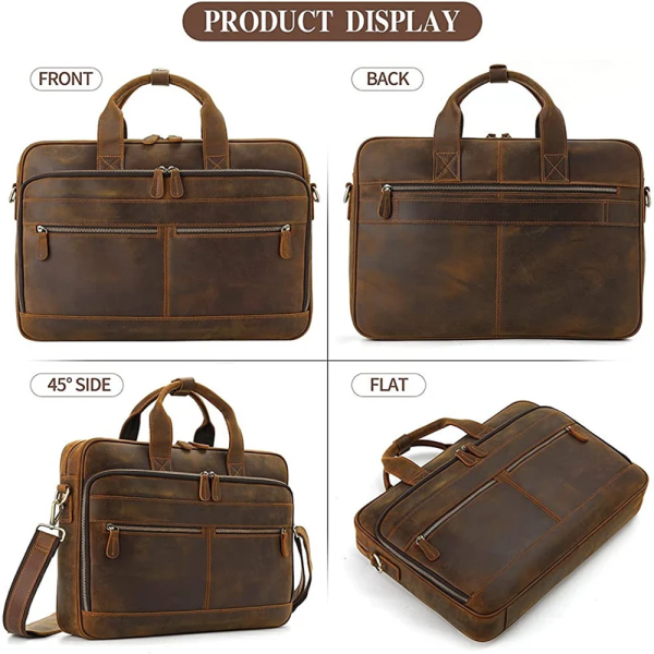 Leather Briefcases 18 inch Laptop