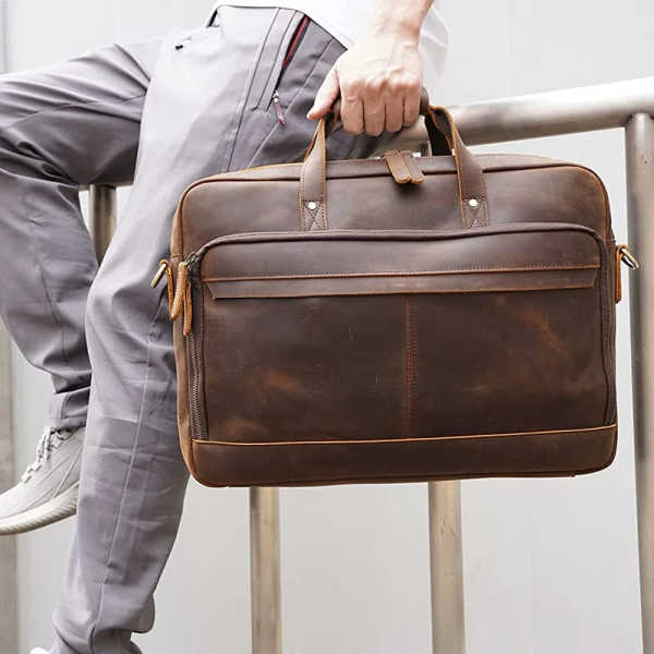 Leather Briefcases 18 inch Laptop