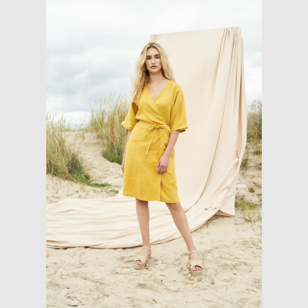 Linen Wrap Dress
