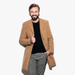 Brown Flick Collar Coat