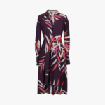 Printed Collar Midi Dress