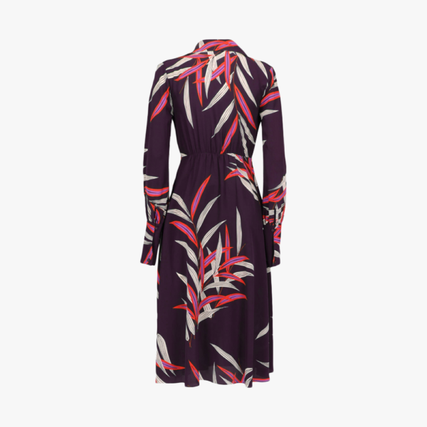 Printed Collar Midi Dress